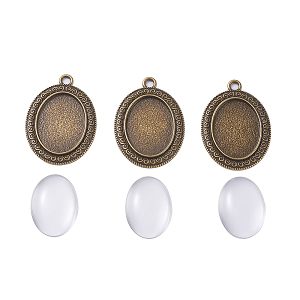 PandaHall DIY Pendant Making, with Alloy Pendant Cabochon Settings and Transparent Clear Oval Glass Cabochons, Antique Bronze, 39x28x2mm...
PandaHall DIY Pendant Making, with Alloy Pendant Cabochon Settings and Transparent Clear Oval Glass Cabochons, Antique Bronze, 39x28x2mm...
