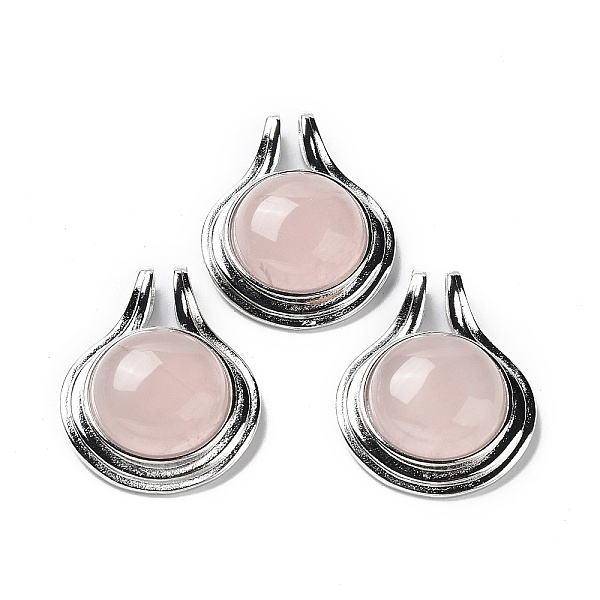PandaHall Natural Rose Quartz Pendants, Rack Plating Platinum Plated Brass Half Round Charms, Cadmium Free & Lead Free, 28x22.5x10mm, Hole...
PandaHall Natural Rose Quartz Pendants, Rack Plating Platinum Plated Brass Half Round Charms, Cadmium Free & Lead Free, 28x22.5x10mm, Hole...