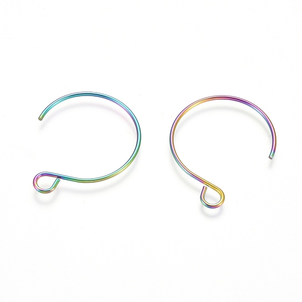 PandaHall Ion Plating(IP) 304 Stainless Steel Earring Hooks, with Horizontal Loop, Rainbow Color, 22x18mm, Hole: 2.5mm, 20 Gauge, Pin: 0.8mm...
PandaHall Ion Plating(IP) 304 Stainless Steel Earring Hooks, with Horizontal Loop, Rainbow Color, 22x18mm, Hole: 2.5mm, 20 Gauge, Pin: 0.8mm...