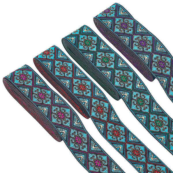 PandaHall 14M 4 Colors Ethnic Style Rhombus Pattern Polyester Ribbon, Jacquard Ribbon, Tyrolean Ribbon, Clothing Accessories, Mixed Color..., Multicolor
PandaHall 14M 4 Colors Ethnic Style Rhombus Pattern Polyester Ribbon, Jacquard Ribbon, Tyrolean Ribbon, Clothing Accessories, Mixed Color..., Multicolor