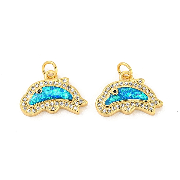 PandaHall Brass Micro Pave Cubic Zirconia with Synthetic Opal Pendants, with Jump Ring, Real 18K Gold Plated, Dolphin, Dolphin...
PandaHall Brass Micro Pave Cubic Zirconia with Synthetic Opal Pendants, with Jump Ring, Real 18K Gold Plated, Dolphin, Dolphin...