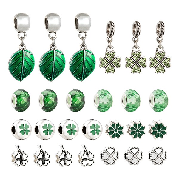 PandaHall 36Pcs Irish Ireland Green Clover Large Hole Beads Sets, Including Glass & Alloy European Dangle Charms, Rondelle & Clover & Flat...
PandaHall 36Pcs Irish Ireland Green Clover Large Hole Beads Sets, Including Glass & Alloy European Dangle Charms, Rondelle & Clover & Flat...