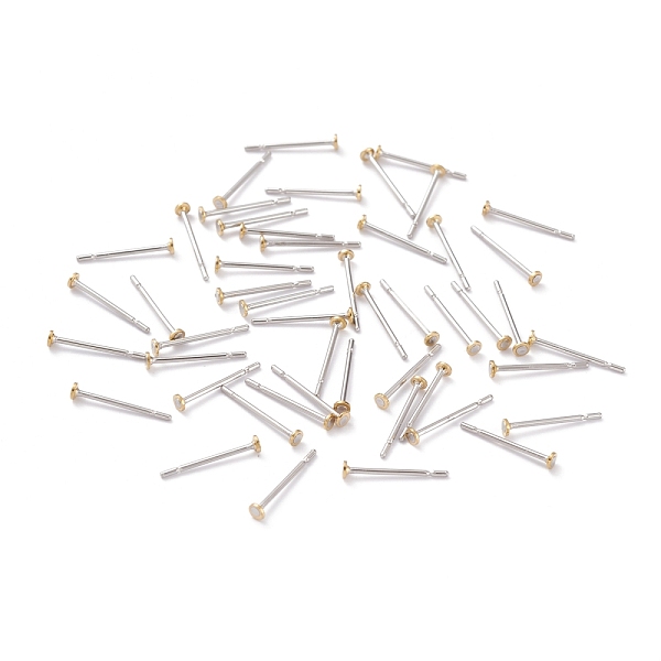PandaHall 304 Stainless Steel Stud Earring Findings, with Brass Flat Pad Earring Post, Flat Round, Golden & Stainless Steel Color, 2x0.4mm...
PandaHall 304 Stainless Steel Stud Earring Findings, with Brass Flat Pad Earring Post, Flat Round, Golden & Stainless Steel Color, 2x0.4mm...