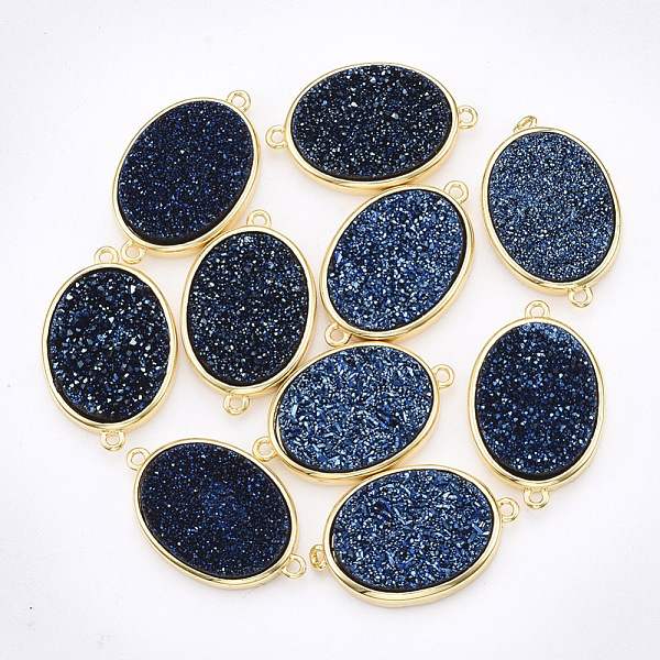 PandaHall Plating AB Natural Druzy Agate Links connectors, with Brass Findings, Dyed, Oval, Golden, Marine Blue, 25x14x4mm, Hole: 1.8mm...
PandaHall Plating AB Natural Druzy Agate Links connectors, with Brass Findings, Dyed, Oval, Golden, Marine Blue, 25x14x4mm, Hole: 1.8mm...