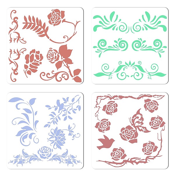 PandaHall Gorgecraft 4Pcs 4 Style Plastic Drawing Painting Stencils Templates, Square, Flower Pattern, 30x30cm, 1pc/style Plastic Flower
PandaHall Gorgecraft 4Pcs 4 Style Plastic Drawing Painting Stencils Templates, Square, Flower Pattern, 30x30cm, 1pc/style Plastic Flower