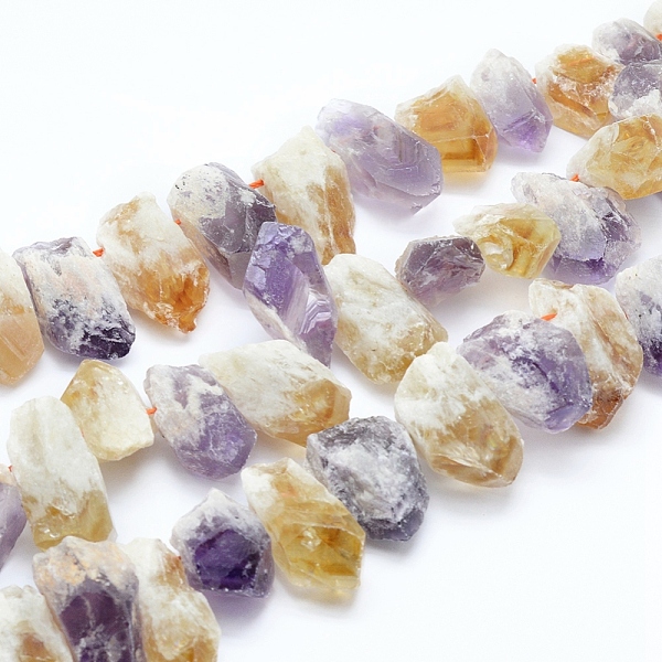 PandaHall Natural Citrine and Amethyst Beads Strands, Top Drilled Beads, Rough Raw Stone, Nuggets, 15~38x10~16mm, Hole: 2mm, about...
PandaHall Natural Citrine and Amethyst Beads Strands, Top Drilled Beads, Rough Raw Stone, Nuggets, 15~38x10~16mm, Hole: 2mm, about...