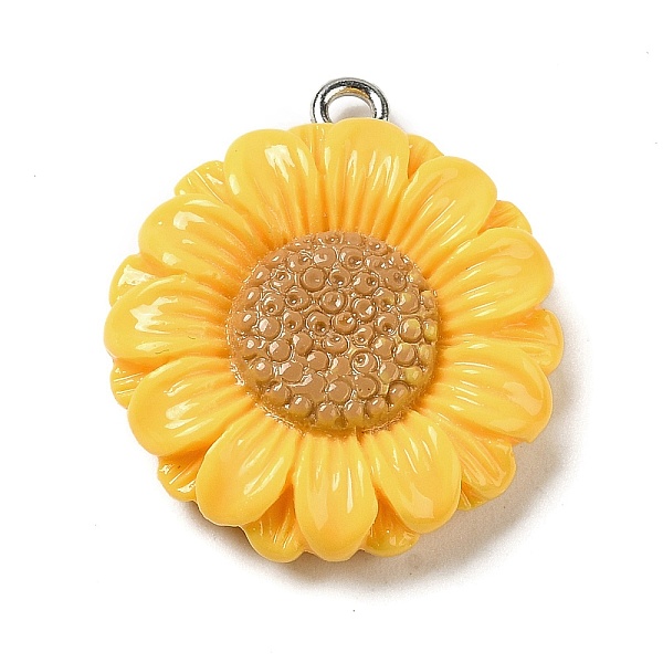 PandaHall Opaque Resin Pendants, Sunflower Charms with Platinum Plated Iron Loops, Gold, 25x22x6mm, Hole: 2mm Iron+Resin Flower Gold
PandaHall Opaque Resin Pendants, Sunflower Charms with Platinum Plated Iron Loops, Gold, 25x22x6mm, Hole: 2mm Iron+Resin Flower Gold