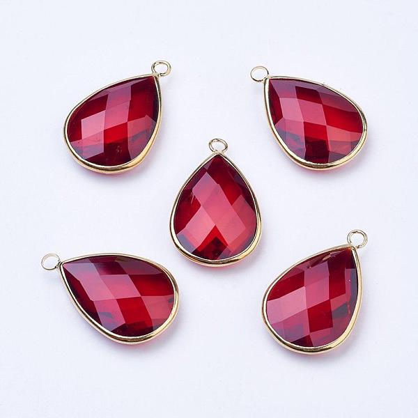 PandaHall Golden Tone Brass Glass Teardrop Pendants, Faceted, Dark Red, 18x10x5mm, Hole: 2mm Brass+Glass Teardrop Red
PandaHall Golden Tone Brass Glass Teardrop Pendants, Faceted, Dark Red, 18x10x5mm, Hole: 2mm Brass+Glass Teardrop Red