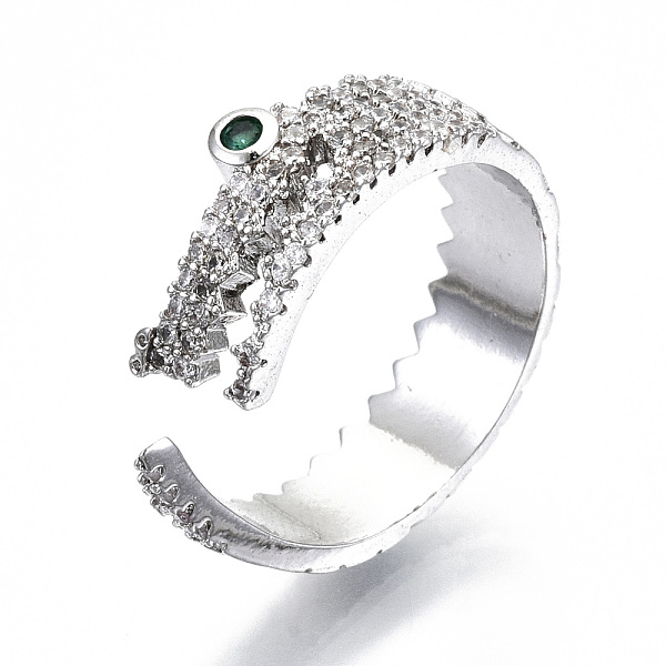 PandaHall Brass Micro Pave Clear Cubic Zirconia Cuff Rings, Open Rings, Cadmium Free & Nickel Free & Lead Free, Crocodile, Real Platinum...
PandaHall Brass Micro Pave Clear Cubic Zirconia Cuff Rings, Open Rings, Cadmium Free & Nickel Free & Lead Free, Crocodile, Real Platinum...