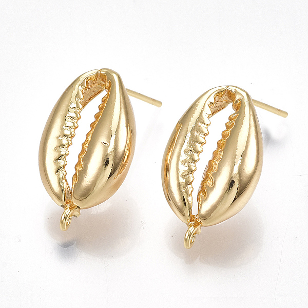 PandaHall Brass Stud Earring Findings, with Loop, Cowrie Shells Shape, Nickel Free, Real 18K Gold Plated, 20x12mm, Hole: 1mm, Pin: 0.7mm...
PandaHall Brass Stud Earring Findings, with Loop, Cowrie Shells Shape, Nickel Free, Real 18K Gold Plated, 20x12mm, Hole: 1mm, Pin: 0.7mm...