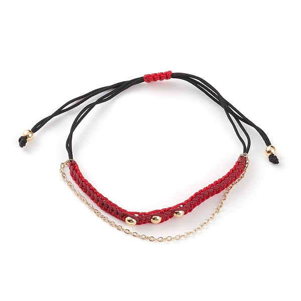 PandaHall Adjustable Nylon Thread Braided Bead Bracelets, Multi-strand Bracelets, with Golden Plated Brass Round Beads and Cable Chains, Red...
PandaHall Adjustable Nylon Thread Braided Bead Bracelets, Multi-strand Bracelets, with Golden Plated Brass Round Beads and Cable Chains, Red...