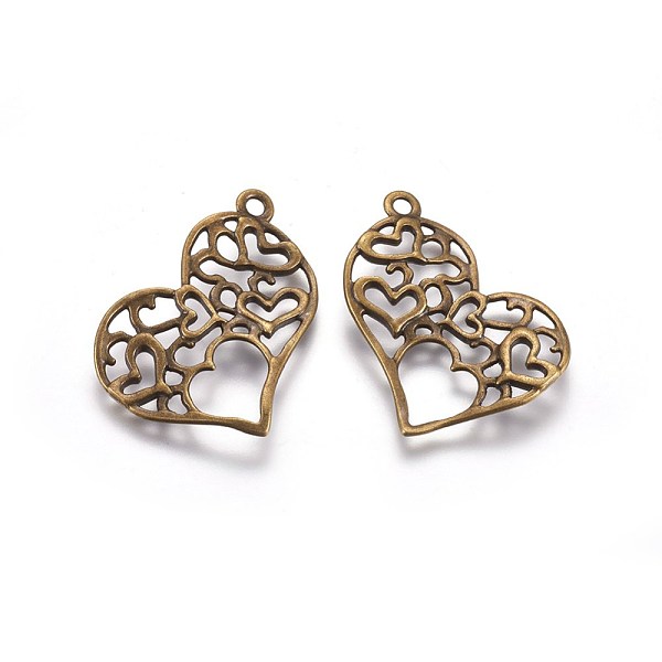 PandaHall Alloy Pendants, Cadmium Free & Nickel Free & Lead Free, Heart, Antique Bronze, 32x37x2mm, Hole: 3mm Alloy Heart
PandaHall Alloy Pendants, Cadmium Free & Nickel Free & Lead Free, Heart, Antique Bronze, 32x37x2mm, Hole: 3mm Alloy Heart