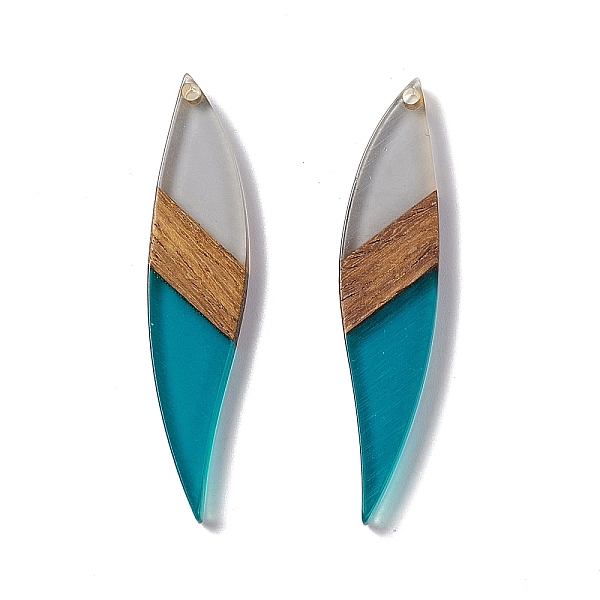 PandaHall Transparent Resin & Walnut Wood Big Pendants, Leaf Charms, Teal, 53x11.5x3mm, Hole: 1.8mm Resin+Wood Leaf Cyan
PandaHall Transparent Resin & Walnut Wood Big Pendants, Leaf Charms, Teal, 53x11.5x3mm, Hole: 1.8mm Resin+Wood Leaf Cyan