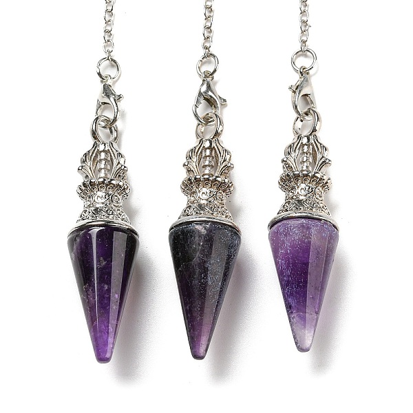 PandaHall Natural Amethyst Pointed Dowsing Pendulums, with Rack Plating Platinum Plated Brass Findings, Cadmium Free & Lead Free, 230mm...
PandaHall Natural Amethyst Pointed Dowsing Pendulums, with Rack Plating Platinum Plated Brass Findings, Cadmium Free & Lead Free, 230mm...