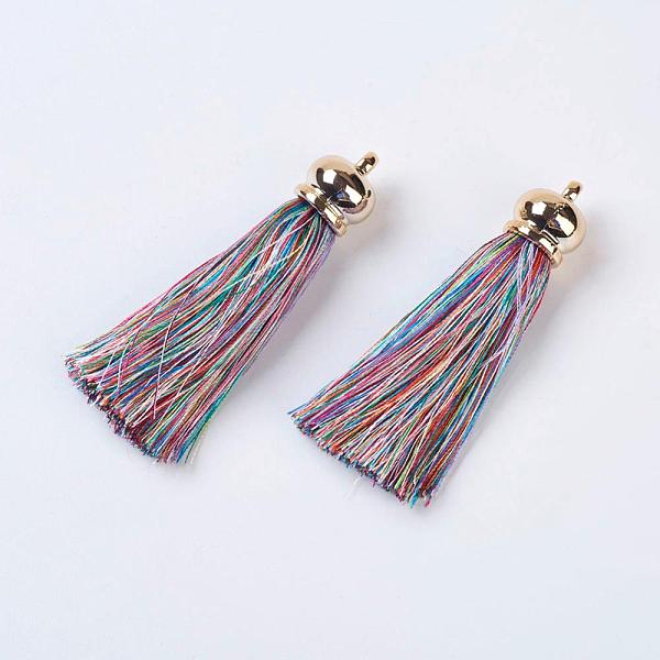 PandaHall Polyester Tassel Pendants, with Acrylic Findings, Big Pendants, Colorful, 75~80x15.5mm, Hole: 3mm Polyester
PandaHall Polyester Tassel Pendants, with Acrylic Findings, Big Pendants, Colorful, 75~80x15.5mm, Hole: 3mm Polyester