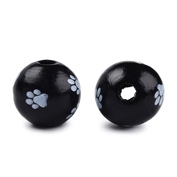PandaHall Spray Painted Wood Beads, Printed Beads, Round, Black, 15~16x14~15mm, Hole: 3~4mm Schima Wood Paw Print Black
PandaHall Spray Painted Wood Beads, Printed Beads, Round, Black, 15~16x14~15mm, Hole: 3~4mm Schima Wood Paw Print Black