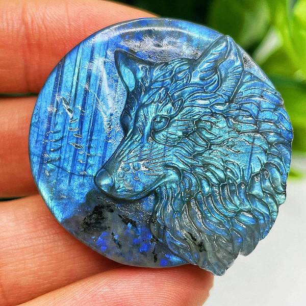 PandaHall Natural Labradorite Display Decorations, Figurine Home Decoration, Reiki Energy Stone for Healing, Wolf, 42x9.5mm Labradorite Wolf
PandaHall Natural Labradorite Display Decorations, Figurine Home Decoration, Reiki Energy Stone for Healing, Wolf, 42x9.5mm Labradorite Wolf