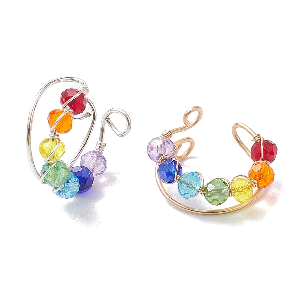 PandaHall 2Pcs Colorful Glass Cuff Earrings, with Copper Wire, Mixed Color, 17.5x11.5x19.5mm, 2pcs/set Glass
PandaHall 2Pcs Colorful Glass Cuff Earrings, with Copper Wire, Mixed Color, 17.5x11.5x19.5mm, 2pcs/set Glass