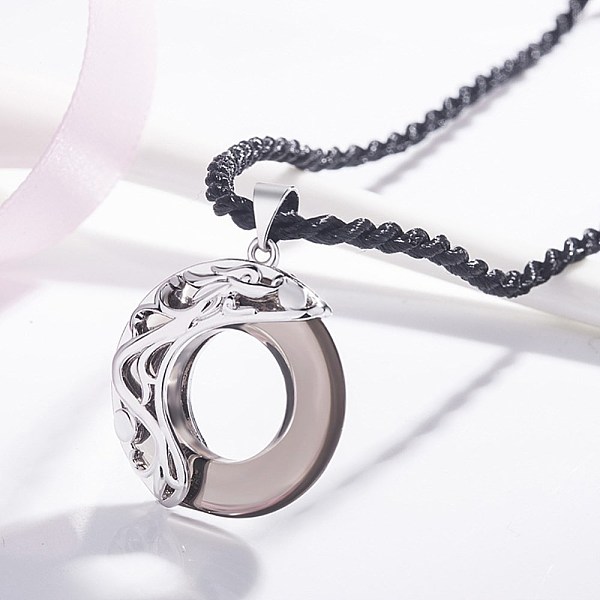 PandaHall Natural Obsidian Pendant Necklaces, with Brass Findings and Rope, Donut, Black, Platinum Obsidian Black
PandaHall Natural Obsidian Pendant Necklaces, with Brass Findings and Rope, Donut, Black, Platinum Obsidian Black