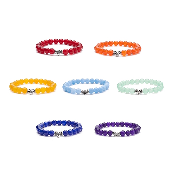 PandaHall 7Pcs 7 Color Natural Malaysia Jade(Dyed) Stretch Bracelets Set with Alloy Hangers, 7 Chakra Gemstone Stackable Bracelets for Women..., Multicolor
PandaHall 7Pcs 7 Color Natural Malaysia Jade(Dyed) Stretch Bracelets Set with Alloy Hangers, 7 Chakra Gemstone Stackable Bracelets for Women..., Multicolor