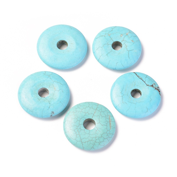 PandaHall Natural Howlite Pendants, Dyed, Donut/Pi Disc, Sky Blue, Donut Width: 14mm, 35x7mm, Hole: 7mm Howlite Donut Blue
PandaHall Natural Howlite Pendants, Dyed, Donut/Pi Disc, Sky Blue, Donut Width: 14mm, 35x7mm, Hole: 7mm Howlite Donut Blue