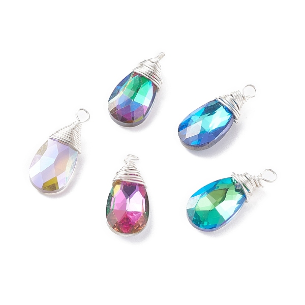 PandaHall Faceted Glass Pendants, with Silver Copper Jewelry Wire, Teardrop, Mixed Color, 20~21x9x5mm, Hole: 1.5~2mm Glass Teardrop..., Multicolor
PandaHall Faceted Glass Pendants, with Silver Copper Jewelry Wire, Teardrop, Mixed Color, 20~21x9x5mm, Hole: 1.5~2mm Glass Teardrop..., Multicolor