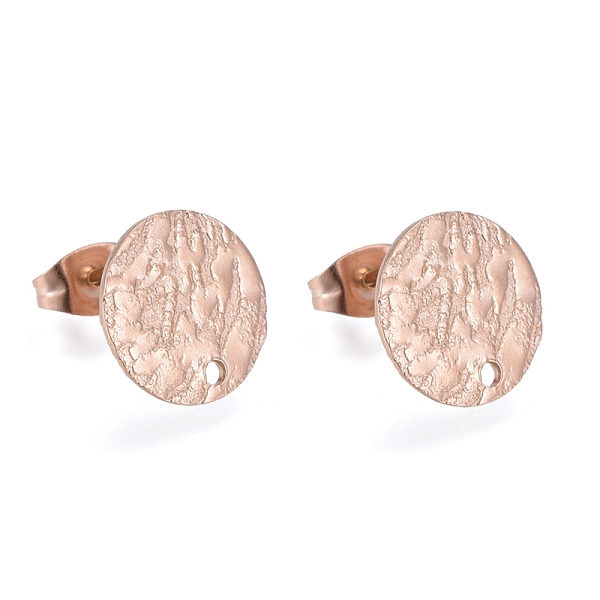 PandaHall Ion Plating(IP) 304 Stainless Steel Stud Earring Findings, with Earring Backs & Loop, Textured, Flat Round, Rose Gold, 12x1mm...
PandaHall Ion Plating(IP) 304 Stainless Steel Stud Earring Findings, with Earring Backs & Loop, Textured, Flat Round, Rose Gold, 12x1mm...