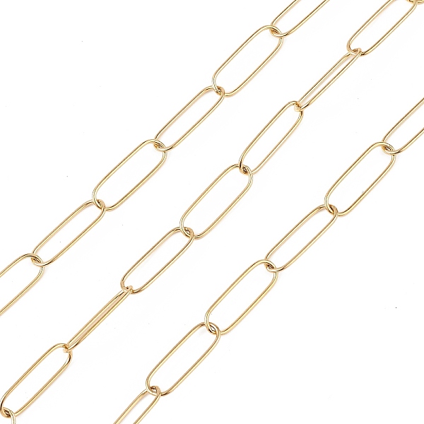 PandaHall 304 Stainless Steel Paperclip Chains, Unwelded, with Spool, Golden, 20.5x7x1mm, about 32.81 Feet(10m)/Roll 304 Stainless Steel
PandaHall 304 Stainless Steel Paperclip Chains, Unwelded, with Spool, Golden, 20.5x7x1mm, about 32.81 Feet(10m)/Roll 304 Stainless Steel
