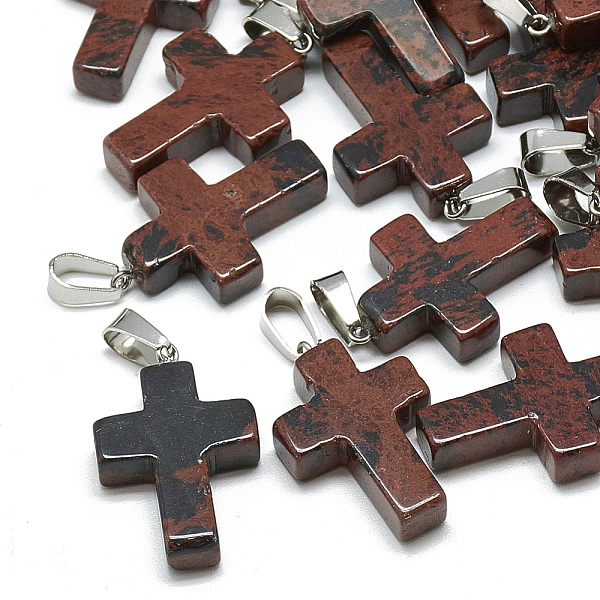 PandaHall Natural Mahogany Obsidian Pendants, with Stainless Steel Snap On Bails, Cross, 29~30x18~19x5~6mm, Hole: 6x4mm Mahogany Obsidian...
PandaHall Natural Mahogany Obsidian Pendants, with Stainless Steel Snap On Bails, Cross, 29~30x18~19x5~6mm, Hole: 6x4mm Mahogany Obsidian...