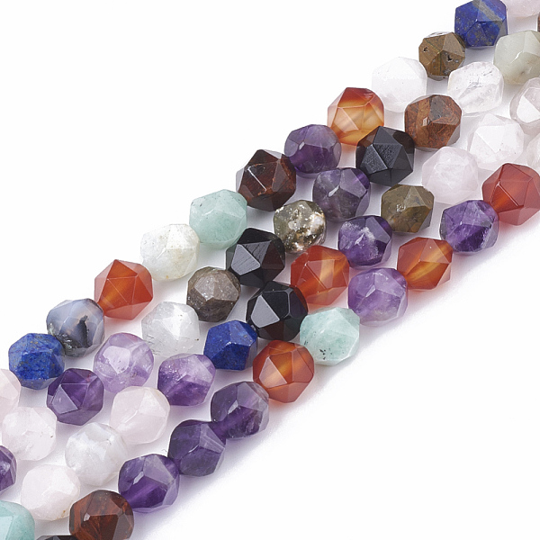 PandaHall Natural Mixed Stone Beads Strands, Star Cut Round Beads, Faceted, 10x8~9x8~9mm, Hole: 1mm, about 39pcs/strand, 14.9 inch Mixed...
PandaHall Natural Mixed Stone Beads Strands, Star Cut Round Beads, Faceted, 10x8~9x8~9mm, Hole: 1mm, about 39pcs/strand, 14.9 inch Mixed...