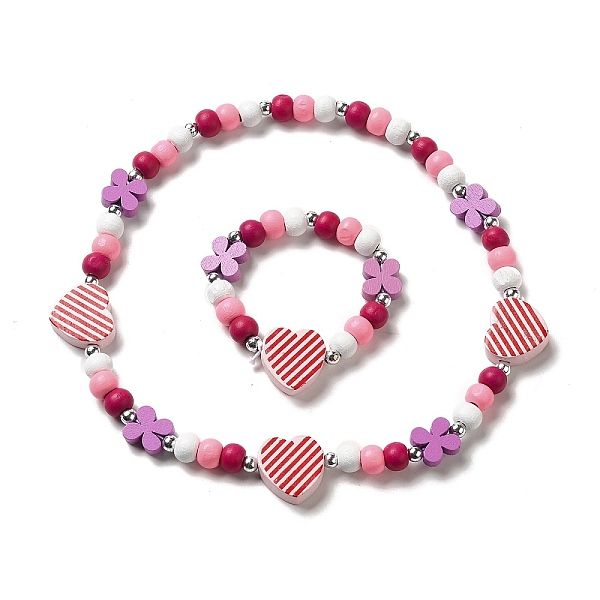 PandaHall Maple Wood & Acrylic Jewelry Set, Beaded Necklace & Stretch Bracelet for Kids, Heart, Bracelet: Inner Diameter: 1-1/2 inch(3.8cm)...
PandaHall Maple Wood & Acrylic Jewelry Set, Beaded Necklace & Stretch Bracelet for Kids, Heart, Bracelet: Inner Diameter: 1-1/2 inch(3.8cm)...