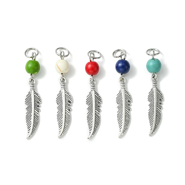 PandaHall Synthetic Turquoise Dyed Pendants, Antique Silver Plated Alloy Charms, Mixed Color, Feather, 36.5mm, Pendant: 25.5x6.5x2mm, Hole...
PandaHall Synthetic Turquoise Dyed Pendants, Antique Silver Plated Alloy Charms, Mixed Color, Feather, 36.5mm, Pendant: 25.5x6.5x2mm, Hole...