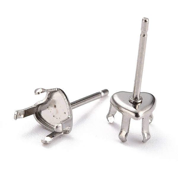 PandaHall 304 Stainless Steel Stud Earring Settings, Prong Earring Settings, Heart, Stainless Steel Color, Fit for 6mm Rhinestone, 5x5mm...
PandaHall 304 Stainless Steel Stud Earring Settings, Prong Earring Settings, Heart, Stainless Steel Color, Fit for 6mm Rhinestone, 5x5mm...