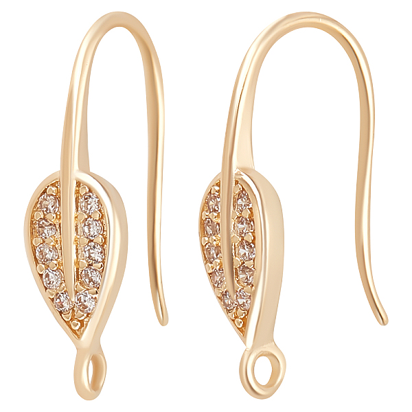 PandaHall Beebeecraft 5 Pairs French Earring Hooks 14K Gold Plated Leaf Shaped Zirconia Earring Hooks with Loop for DIY Anniversary Earrings..., Clear
PandaHall Beebeecraft 5 Pairs French Earring Hooks 14K Gold Plated Leaf Shaped Zirconia Earring Hooks with Loop for DIY Anniversary Earrings..., Clear