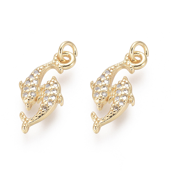 PandaHall Brass Pendants, with Clear Cubic Zirconia and Jump Rings, Dolphin, Golden, 17x8x2mm, Hole: 2mm Brass+Cubic Zirconia Dolphin Clear
PandaHall Brass Pendants, with Clear Cubic Zirconia and Jump Rings, Dolphin, Golden, 17x8x2mm, Hole: 2mm Brass+Cubic Zirconia Dolphin Clear