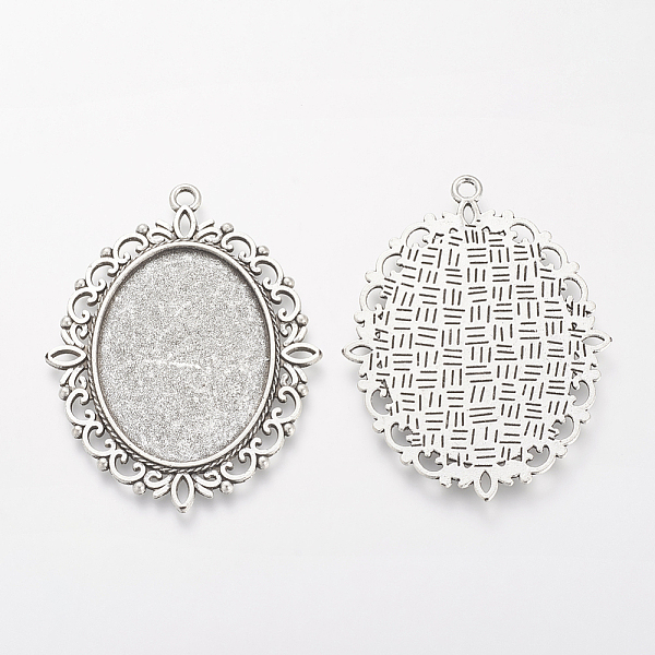 PandaHall Tibetan Style Alloy Pendant Cabochon Settings, Oval, Cadmium Free & Lead Free, Antique Silver, Tray: 25x18mm, 40x30x1.5mm, Hole...
PandaHall Tibetan Style Alloy Pendant Cabochon Settings, Oval, Cadmium Free & Lead Free, Antique Silver, Tray: 25x18mm, 40x30x1.5mm, Hole...