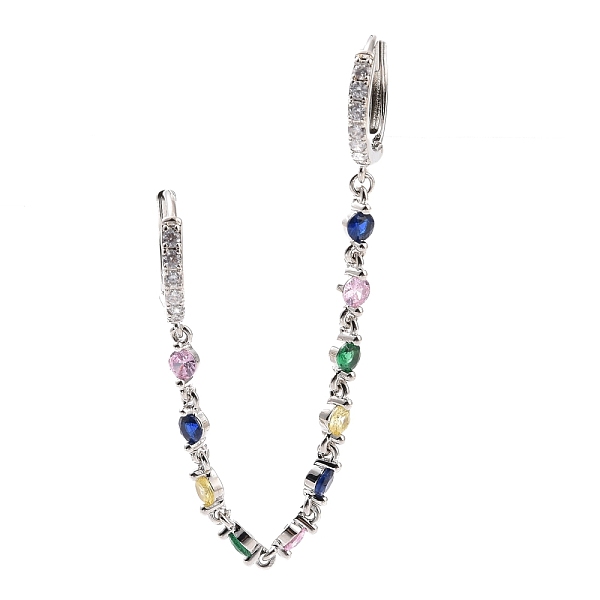 PandaHall Colorful Cubic Zirconia Dangle Chains Double Hoop Earrings, Rack Plating Brass Jewelry for Women, Cadmium Free & Lead Free...
PandaHall Colorful Cubic Zirconia Dangle Chains Double Hoop Earrings, Rack Plating Brass Jewelry for Women, Cadmium Free & Lead Free...