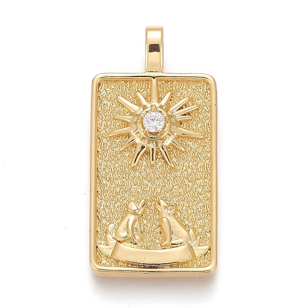 PandaHall Brass Micro Pave Clear Cubic Zirconia Pendants, Real 18K Gold Plated, Tarot Card Charms, The Moon, The Moon XVIII, 30x15x4mm, Hole...
PandaHall Brass Micro Pave Clear Cubic Zirconia Pendants, Real 18K Gold Plated, Tarot Card Charms, The Moon, The Moon XVIII, 30x15x4mm, Hole...
