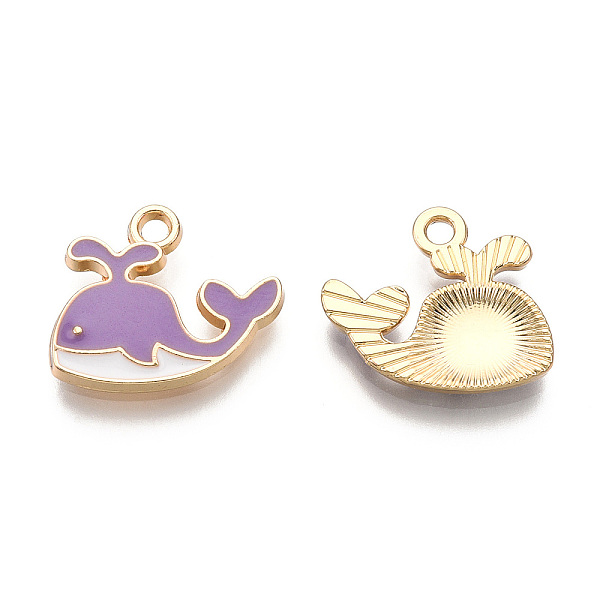 PandaHall Alloy Charms, with Enamel, Whale, Light Gold, Medium Purple, 14x15x2mm, Hole: 1.8mm Alloy+Enamel Others
PandaHall Alloy Charms, with Enamel, Whale, Light Gold, Medium Purple, 14x15x2mm, Hole: 1.8mm Alloy+Enamel Others