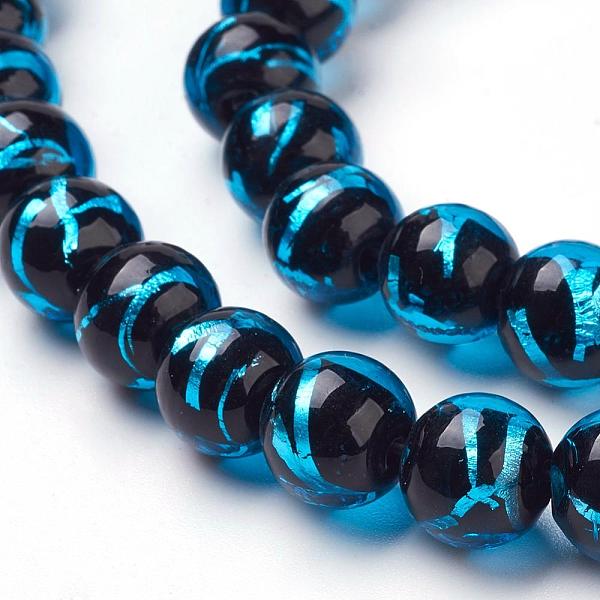 PandaHall Handmade Silver Foil Lampwork Beads Strands, Round, Dodger Blue, 10mm, Hole: 2mm, 40pcs/strand, 14.57 inch Silver Foil Round Blue
PandaHall Handmade Silver Foil Lampwork Beads Strands, Round, Dodger Blue, 10mm, Hole: 2mm, 40pcs/strand, 14.57 inch Silver Foil Round Blue