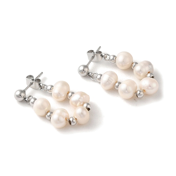 PandaHall 304 Stainless Steel Stud Earrings, with Natural Pearl, Stainless Steel Color, 29.5~30x7mm Pearl
PandaHall 304 Stainless Steel Stud Earrings, with Natural Pearl, Stainless Steel Color, 29.5~30x7mm Pearl