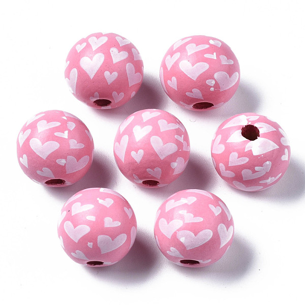 PandaHall Painted Natural Wood European Beads, Large Hole Beads, Printed, Round with Heart, Hot Pink, 16x15mm, Hole: 4mm Wood Round
PandaHall Painted Natural Wood European Beads, Large Hole Beads, Printed, Round with Heart, Hot Pink, 16x15mm, Hole: 4mm Wood Round