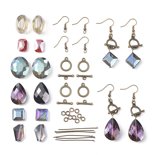 PandaHall DIY Earring Making, with Electroplate Crystal Glass Beads, Brass Earring Hooks & Jump Rings, Iron Head Pins, Alloy Toggle Clasps..., Multicolor
PandaHall DIY Earring Making, with Electroplate Crystal Glass Beads, Brass Earring Hooks & Jump Rings, Iron Head Pins, Alloy Toggle Clasps..., Multicolor