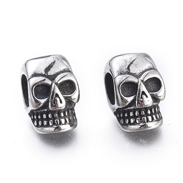 PandaHall Halloween 304 Stainless Steel European Beads, Large Hole Beads, Skull Head, Antique Silver, 15x9x10mm, Hole: 5.5mm 304 Stainless...
PandaHall Halloween 304 Stainless Steel European Beads, Large Hole Beads, Skull Head, Antique Silver, 15x9x10mm, Hole: 5.5mm 304 Stainless...