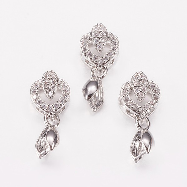 PandaHall Long-Lasting Plated Brass Micro Pave Cubic Zirconia Ice Pick Pinch Bails, Heart with Leaf, Real Platinum Plated, 18mm, Hole: 2x6mm..., Clear
PandaHall Long-Lasting Plated Brass Micro Pave Cubic Zirconia Ice Pick Pinch Bails, Heart with Leaf, Real Platinum Plated, 18mm, Hole: 2x6mm..., Clear