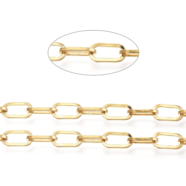 PandaHall 3.28 Feet Ion Plating(IP) 304 Stainless Steel Paperclip Chains, Unwelded, Flat Oval, Golden, 9.5x5x1.5mm 304 Stainless Steel
PandaHall 3.28 Feet Ion Plating(IP) 304 Stainless Steel Paperclip Chains, Unwelded, Flat Oval, Golden, 9.5x5x1.5mm 304 Stainless Steel