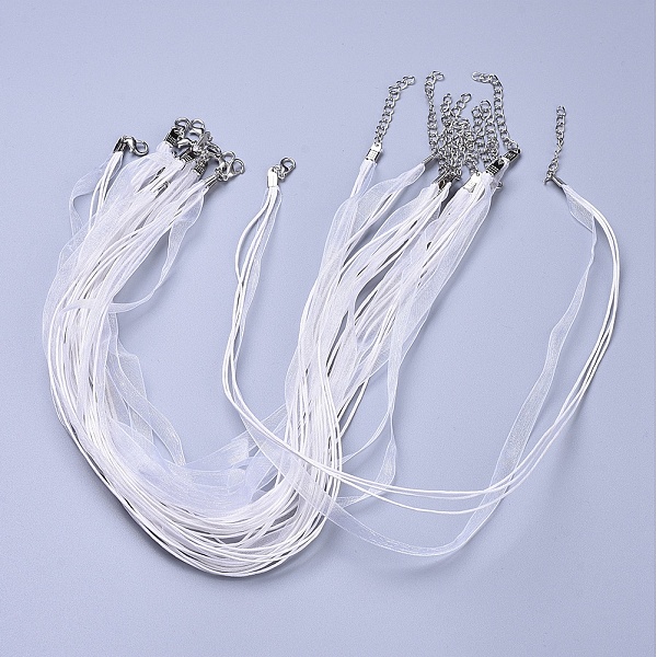 PandaHall Jewelry Making Necklace Cord, Organza Ribbon & Waxed Cotton Cord & Platinum Color Iron Clasp, White, 430x6mm Waxed Cotton Cord...
PandaHall Jewelry Making Necklace Cord, Organza Ribbon & Waxed Cotton Cord & Platinum Color Iron Clasp, White, 430x6mm Waxed Cotton Cord...