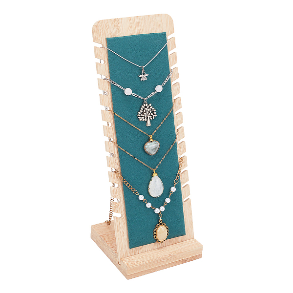 PandaHall Detachable Bamboo Slant Back Necklace Display Stands, Pendant Necklace Holder Organizer, with Velvet Soft Mat, Rectangle, Green...
PandaHall Detachable Bamboo Slant Back Necklace Display Stands, Pendant Necklace Holder Organizer, with Velvet Soft Mat, Rectangle, Green...