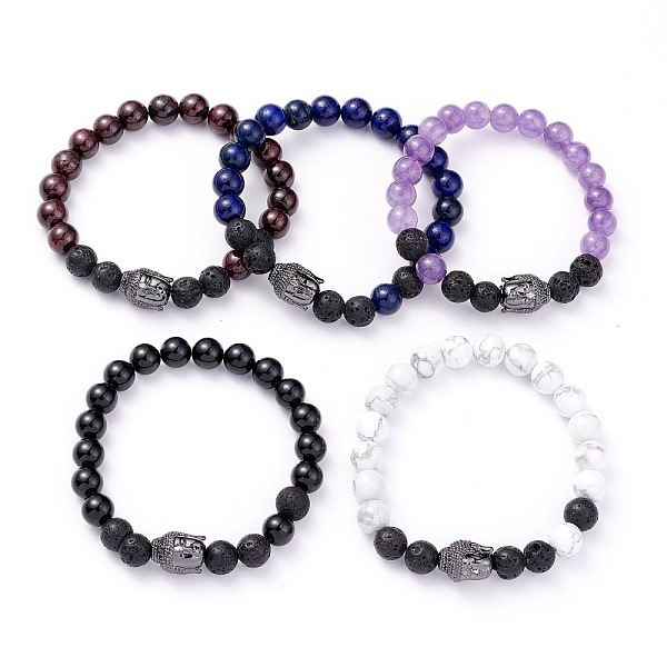 PandaHall Natural Mixed Stone & Natural Lava Rock Round Beads Energy Power Stretch Bracelet for Girl Women, Buddha Head Brass Beads Bracelet...
PandaHall Natural Mixed Stone & Natural Lava Rock Round Beads Energy Power Stretch Bracelet for Girl Women, Buddha Head Brass Beads Bracelet...