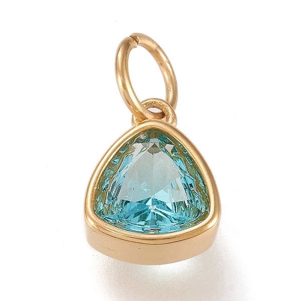 PandaHall Vacuum Plating 304 Stainless Steel Cubic Zirconia Pendant, Triangle, Golden, Dark Turquoise, 12.5x9.5x5mm, Hole: 5mm Stainless...
PandaHall Vacuum Plating 304 Stainless Steel Cubic Zirconia Pendant, Triangle, Golden, Dark Turquoise, 12.5x9.5x5mm, Hole: 5mm Stainless...
